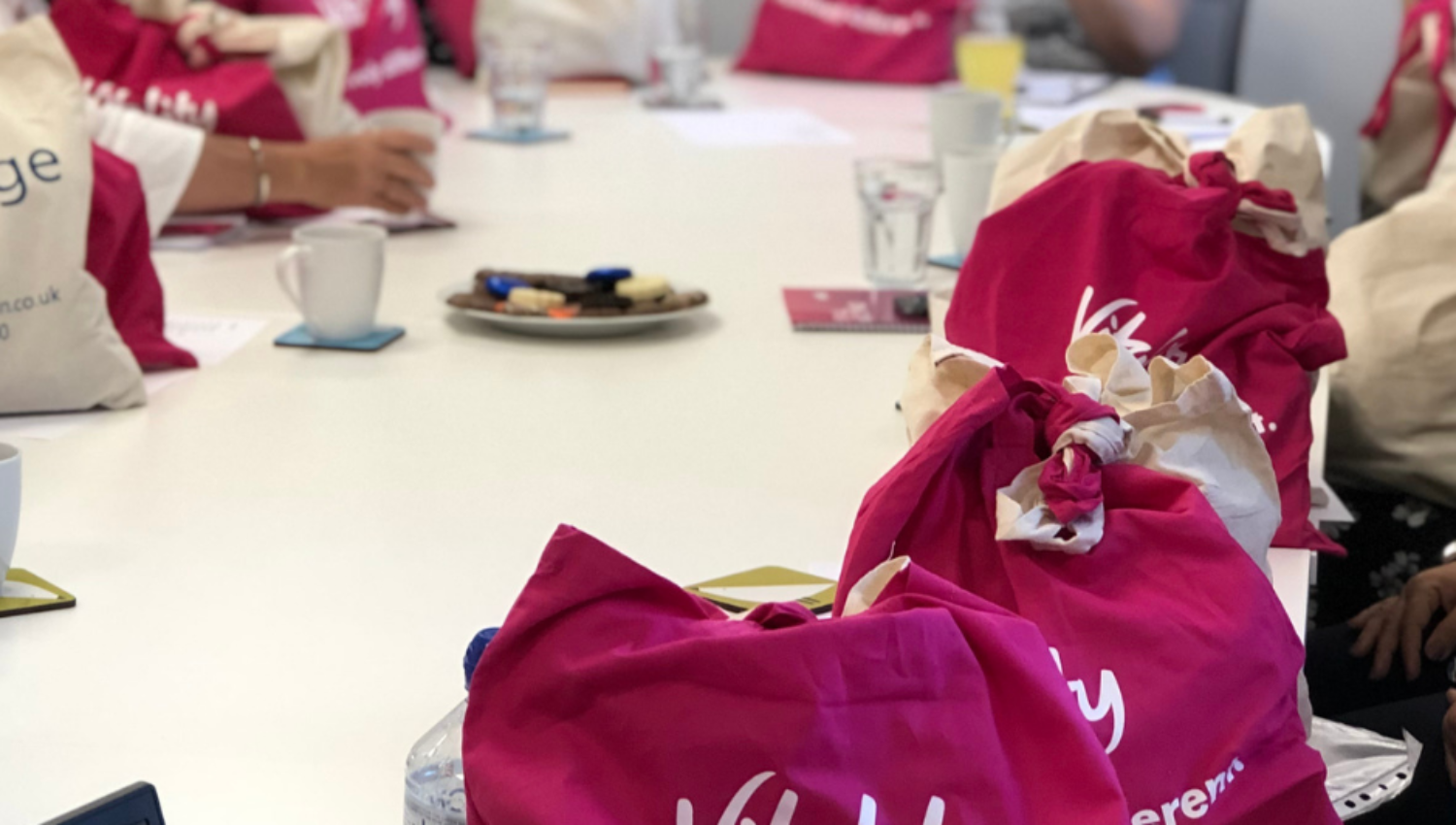 TFA Admin goody bags on table