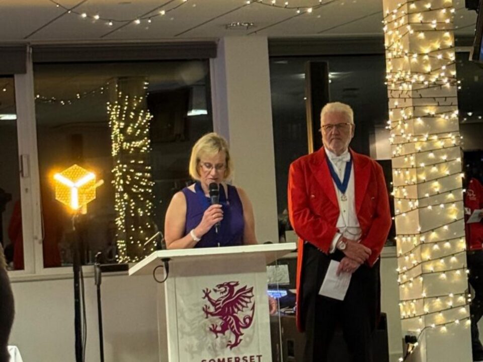 Theresa at the Insurance Institute of Exeter Annual Dinner during her final year as President.